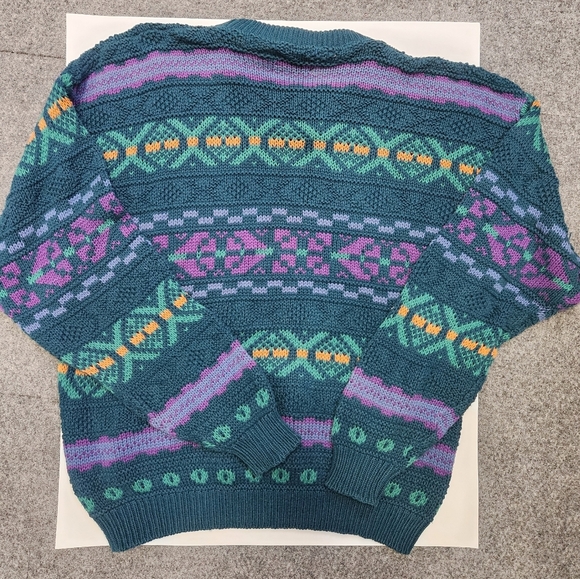 Vintage grandpa Lake Harmony Rowing Club sweater 100% cotton made in U.S.A. - Picture 2 of 4